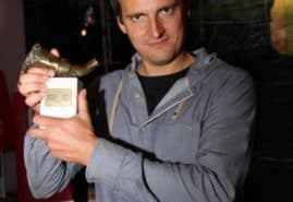 Wojciech Staroń with the Golden Horn award for "Argentinean lesson" during 51st Krakow Film Festival, photography: Tomasz Korczyński<br />
